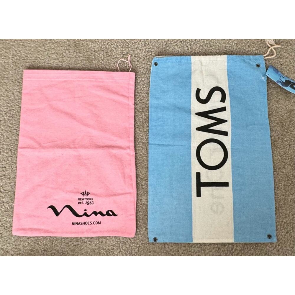 NEW Authentic Nina New York Pink & Toms Drawstring Dust Cover Bag Set
